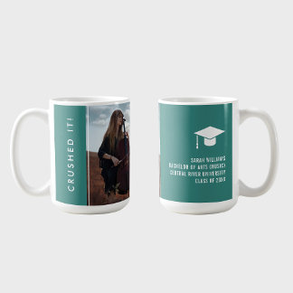 Modern Minimal Elegant Sleek Photo Graduation Gift Coffee Mug