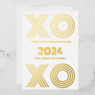 Modern minimal  elegant XO XO Foil Holiday Card