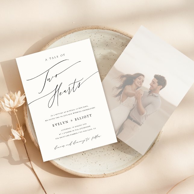 Modern Minimal Faded Photo Wedding Invitation (Creator Uploaded)