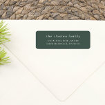 Modern & Minimal Family Name Green Return Address<br><div class="desc">A simple return address design, featuring your custom name in white lowercase typography, with your address or contact details below in classic capitals. The text is white against a green background. You can change the colour to a different one of your choice. These labels are perfect for enhancing your holiday...</div>