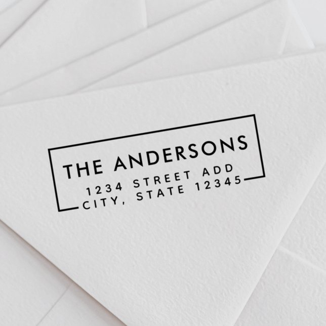 Modern Minimal Family Name Return Address Self-inking Stamp (Creator Uploaded)