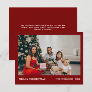 Modern Minimal Family Portrait   Merry Christmas Holiday Card