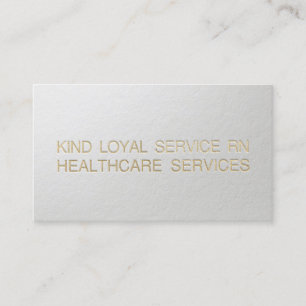Modern Minimal Faux Gold Foil Custom Embossed Text Business Card