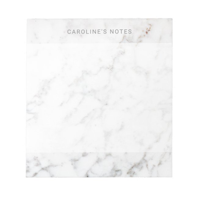 Modern Minimal Faux Marble Texture Look With Text Notepad (Front)