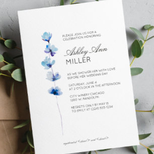 Modern Minimal Floral Detail Wedding Bridal Shower Invitation