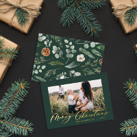 Modern minimal foliage photo script elegant green