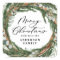 Modern minimal foliage wreath script Christmas