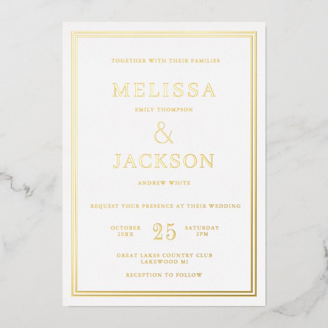 Modern Minimal Frame Elegant Wedding (Front)