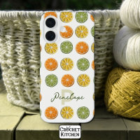Modern Minimal Fresh Crochet Citrus Slices Name 