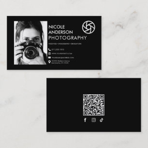  Modern Minimal Front Logo Photography Photo Business Card