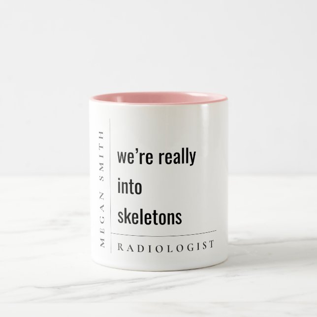 Modern Minimal Funny Motivational Radiologist Gift Two-Tone Coffee Mug (Center)