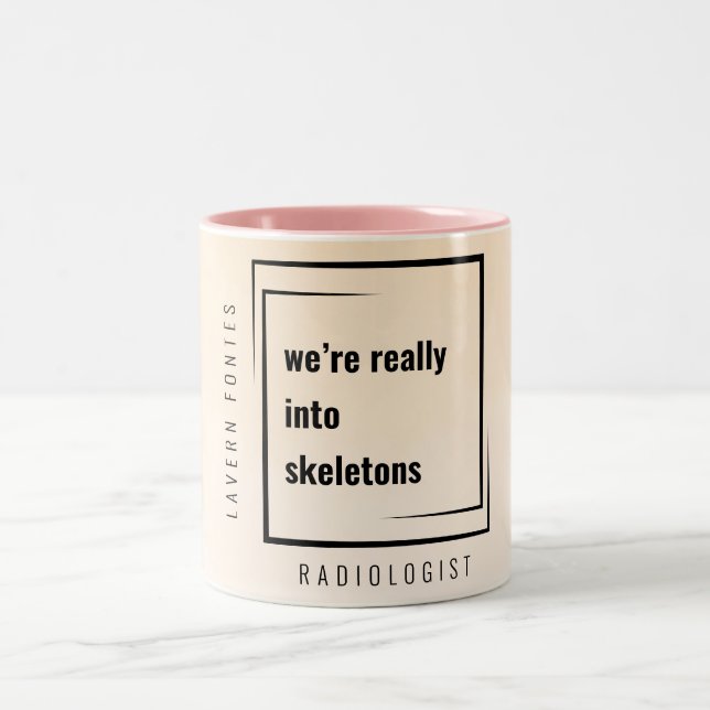 Modern Minimal Funny Motivational Radiologist Gift Two-Tone Coffee Mug (Center)