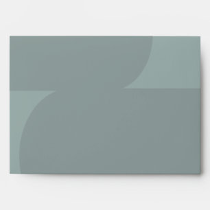 Modern Minimal Geometric Dusty Teal Return Address Envelope