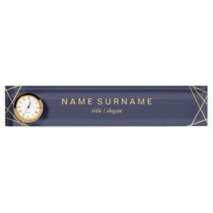 Modern Minimal Geometric Office & School Clock Nameplate