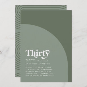 Modern minimal geometric sage green birthday