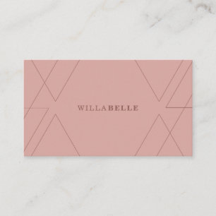 Modern Minimal Geometrical Line Pattern Pink/blush Business Card