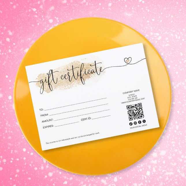 modern minimal gift card certificate logo QR code (Creator Uploaded)