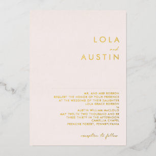 Modern Minimal Gold Blush Traditional Wedding Real