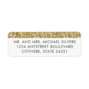 Modern Minimal Gold Glitter Return Address Labels