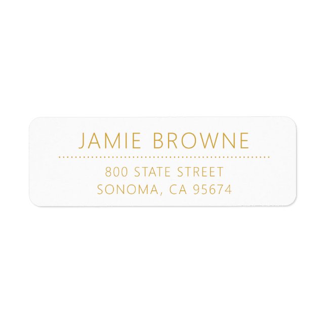Modern Minimal Gold On White Return Address (Front)