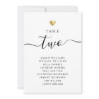Modern Minimal Gold Wedding Table Seating Cards