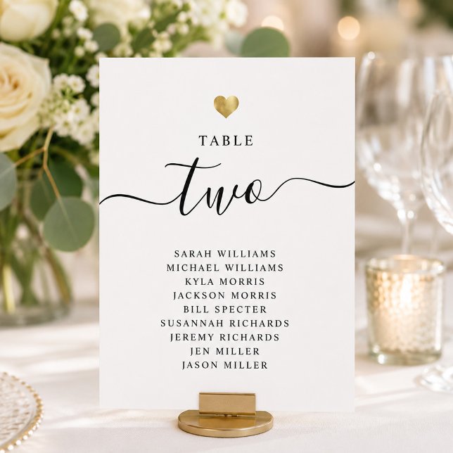 Modern Minimal Gold Wedding Table Seating Cards (Creator Uploaded)