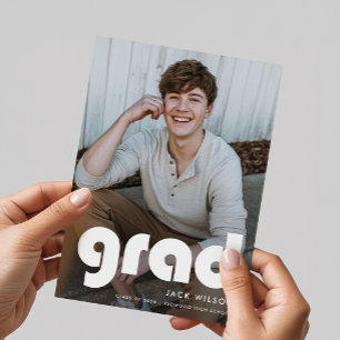 Modern Minimal Graduate Photo Graduation Party Invitation
