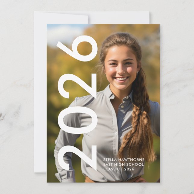 Modern Minimal Graduation Announcement (Front)