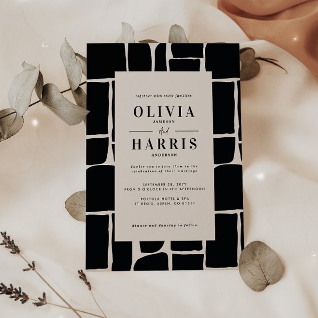 Modern minimal graphic black & white unique invitation (Creator Uploaded)