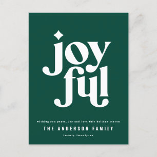 Modern minimal graphic Christmas typography chic Holiday Postcard