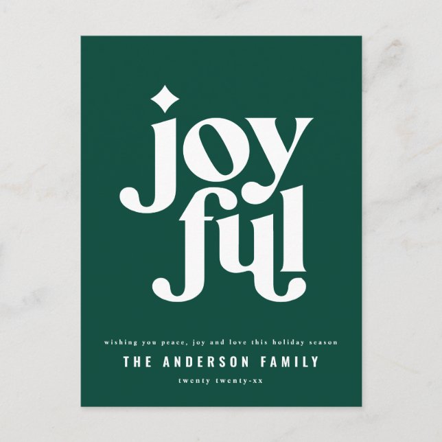 Modern minimal graphic Christmas typography chic Holiday Postcard (Front)