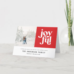 Modern minimal graphic Christmas typography photo Holiday Card