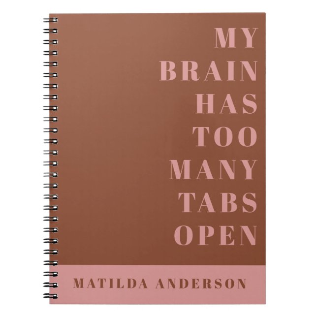 Modern minimal green and pink typography journal (Front)