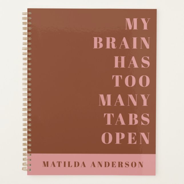 Modern minimal green and pink typography journal planner (Front)