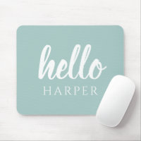Modern Minimal Green And White Hello And You Name