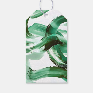Modern Minimal Green Brush Strokes Abstract Gift Tags