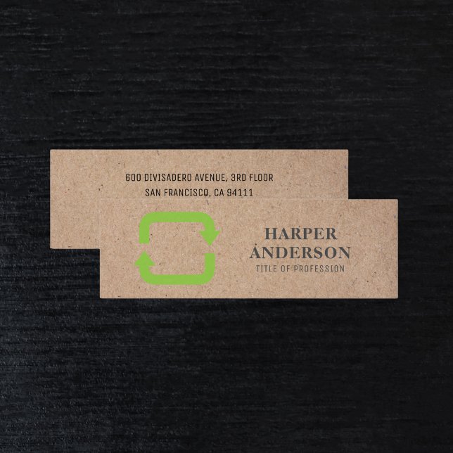 Modern Minimal Green Eco Recycle Professional Mini Business Card (Creator Uploaded)