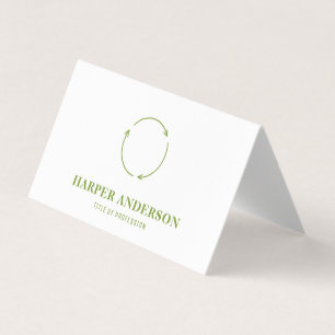 Modern Minimal Green Eco Recycling Professional  Business Card