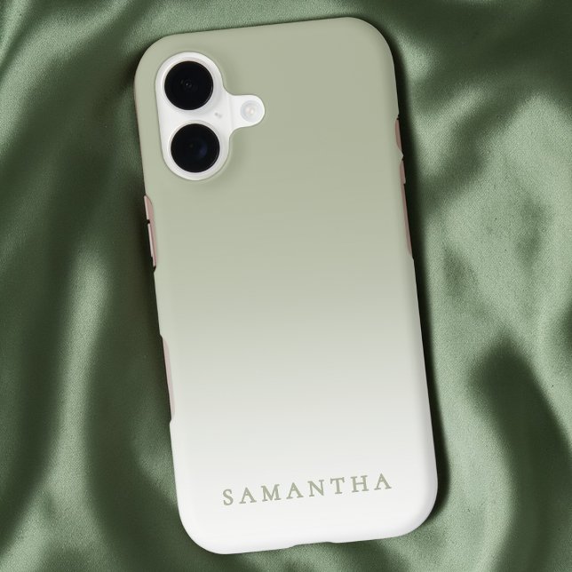 Modern Minimal Green Gradient Personalized Name (Modern Minimal Green Gradient Personalized Name Case-Mate iPhone Case)