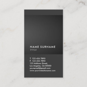 Modern Minimal Grey Black Gradient Luxe Vertical Business Card