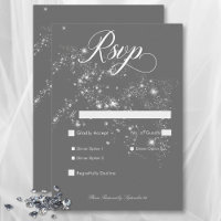 Modern Minimal Grey & White Glam Diamonds Dinner
