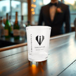 Modern Minimal Groomsman Name Wedding Party Gift Shot Glass<br><div class="desc">The shot glass is a simple and modern minimalist style that is a perfect gift for a groomsman.  You can customize the name and wedding date.</div>