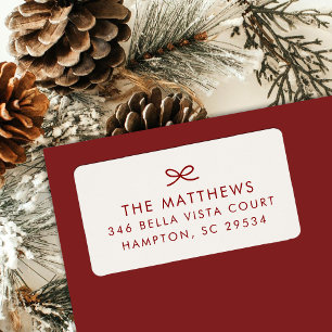 Modern Minimal Hand Drawn Bow Return Address Label