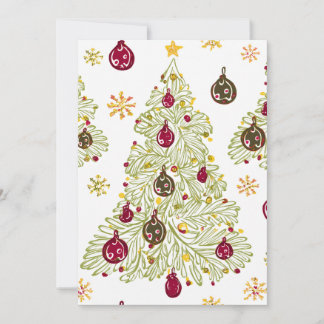 Modern minimal hand drawn Christmas New year card