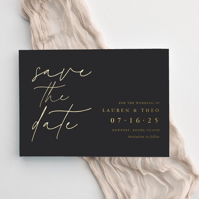 Modern Minimal Hand Lettered Script Save The Date (Creator Uploaded)
