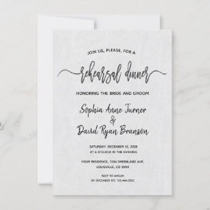 Modern Minimal Handwriting Rehearsal Dinner Invitation