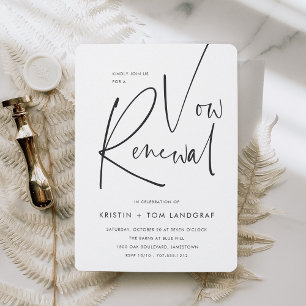 Modern Minimal Handwritten Script Vow Renewal Invitation