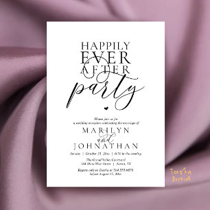 Modern Minimal Happily Ever After Party Reception Invitation