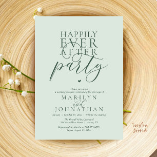 Modern Minimal Happily Ever After Party Reception Invitation