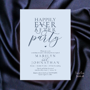 Modern Minimal Happily Ever After Party Reception Invitation